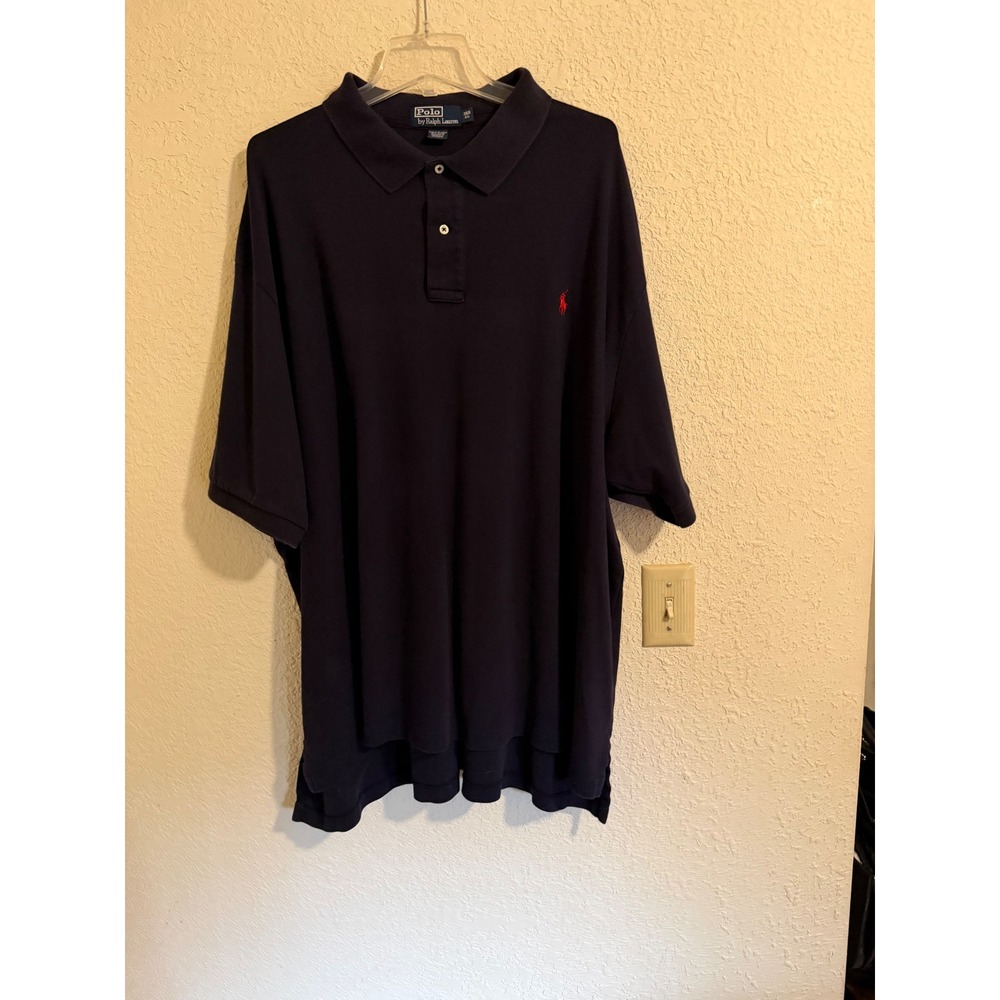 Polo Ralph Lauren Mens 3XB Big Navy Blue Short Sleeve Cotton Polo Shirt Red Pony